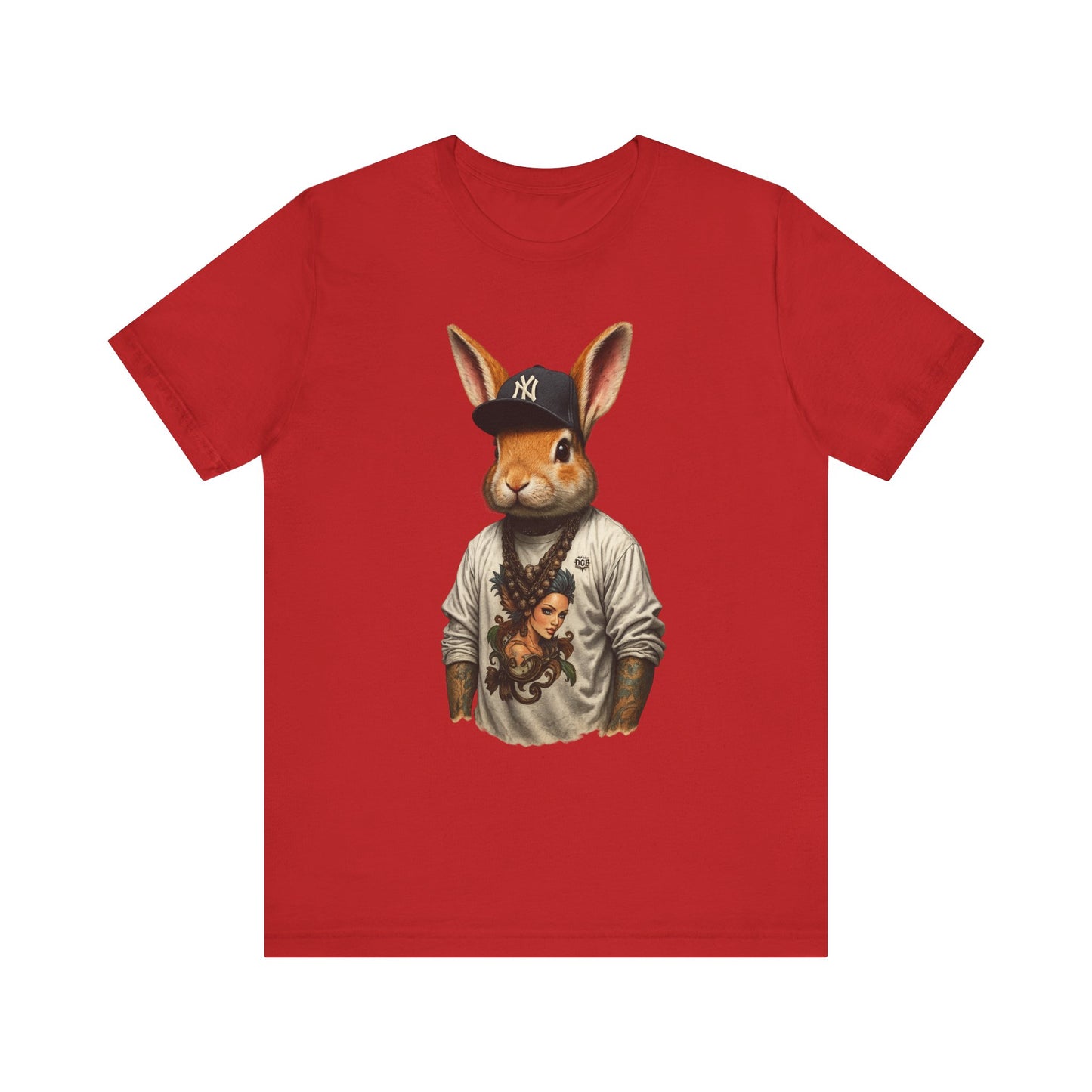 Rapper Bunny Unisex Tee, Hip Hop Rabbit T-Shirt, Customized Animal Shirt, Music Lover Top, Easter Gift