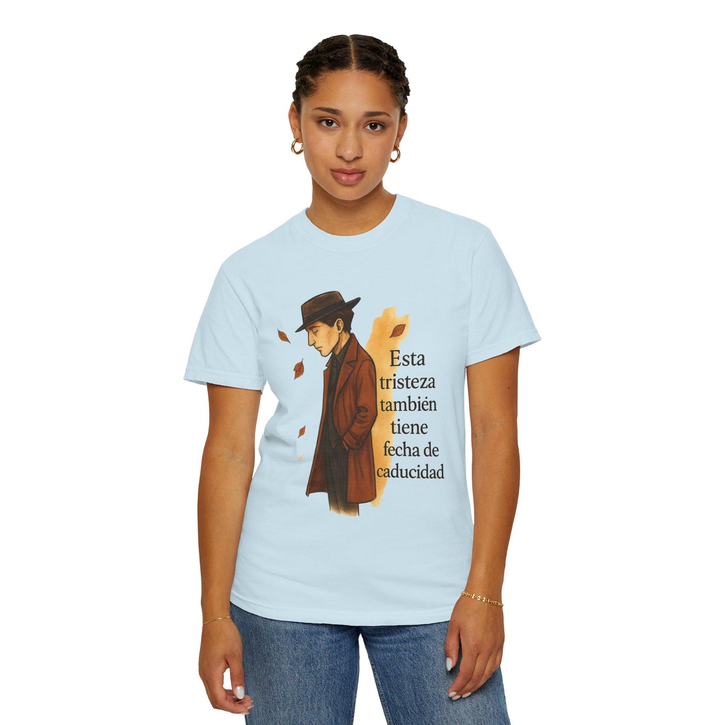 Resilience Whispers Unisex T-shirt, Fashion Illustration, Emotional Design, Autumn Aesthetic, Gift for Reflective Souls, Purposeful Apparel