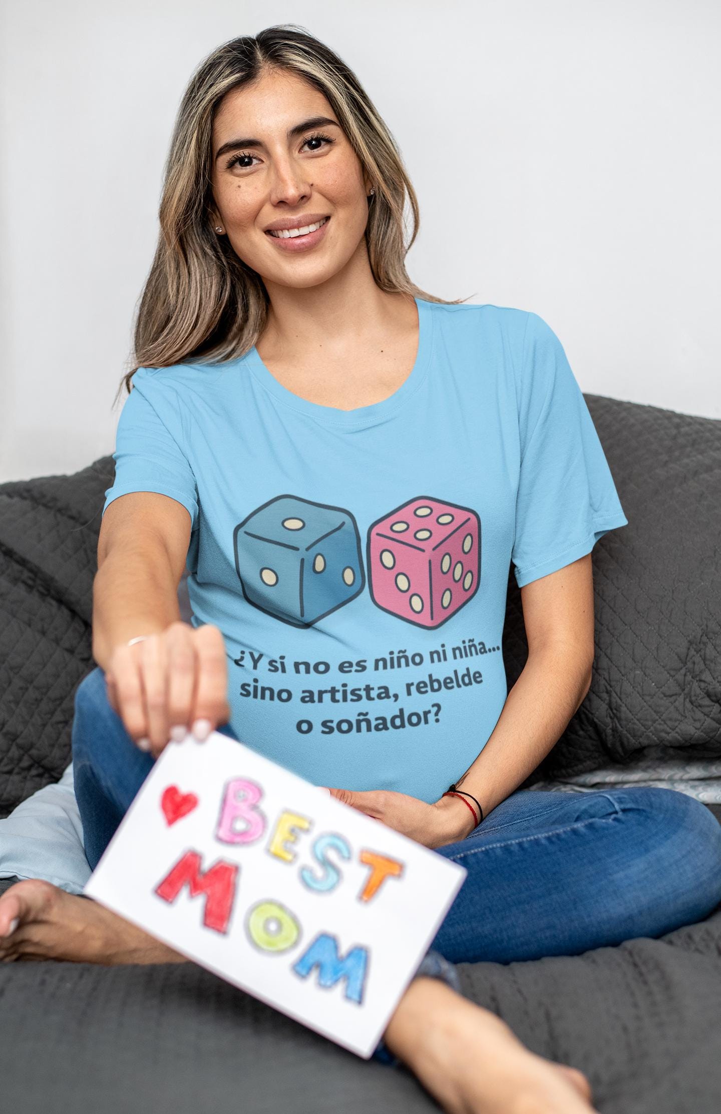 Reveal Party Unisex T-shirt | Fun Pink and Blue Design | Inclusive Baby Shower Gift, Gender Reveal Party Shirt, Creative Tee for Events,