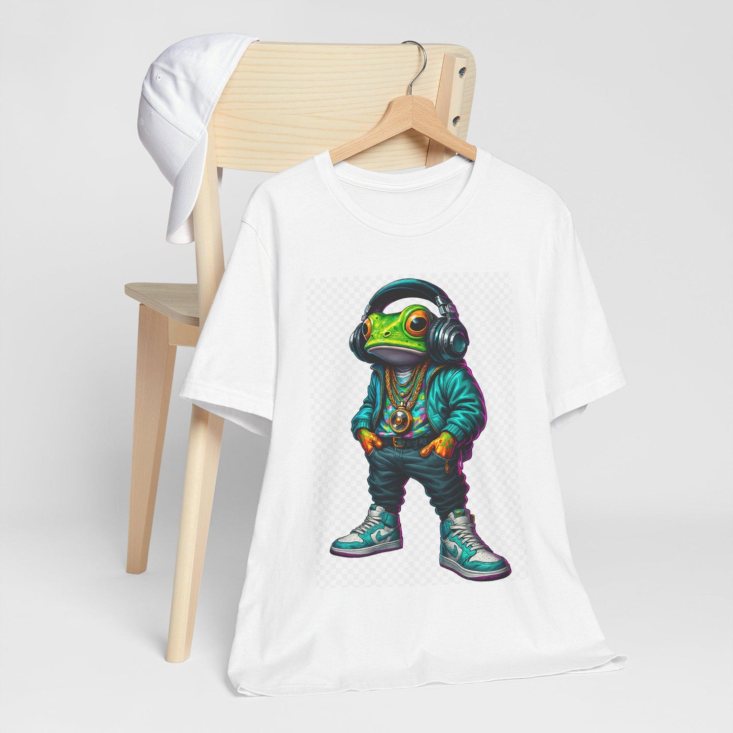 Hip Hop Frog Unisex Tee, Funny Graphic T-Shirt, Streetwear Fashion, Music Lover Gift, Unique Frog Shirt, Cool Frog Illustration