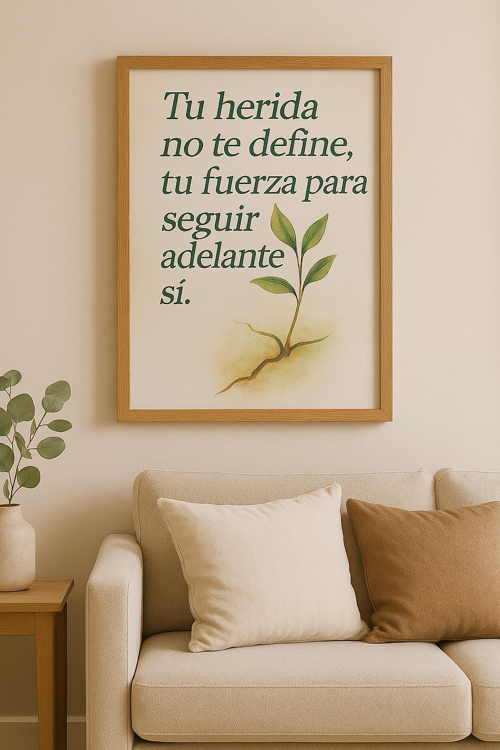 Lámina motivacional – Tu herida no te define – PDF digital para imprimir