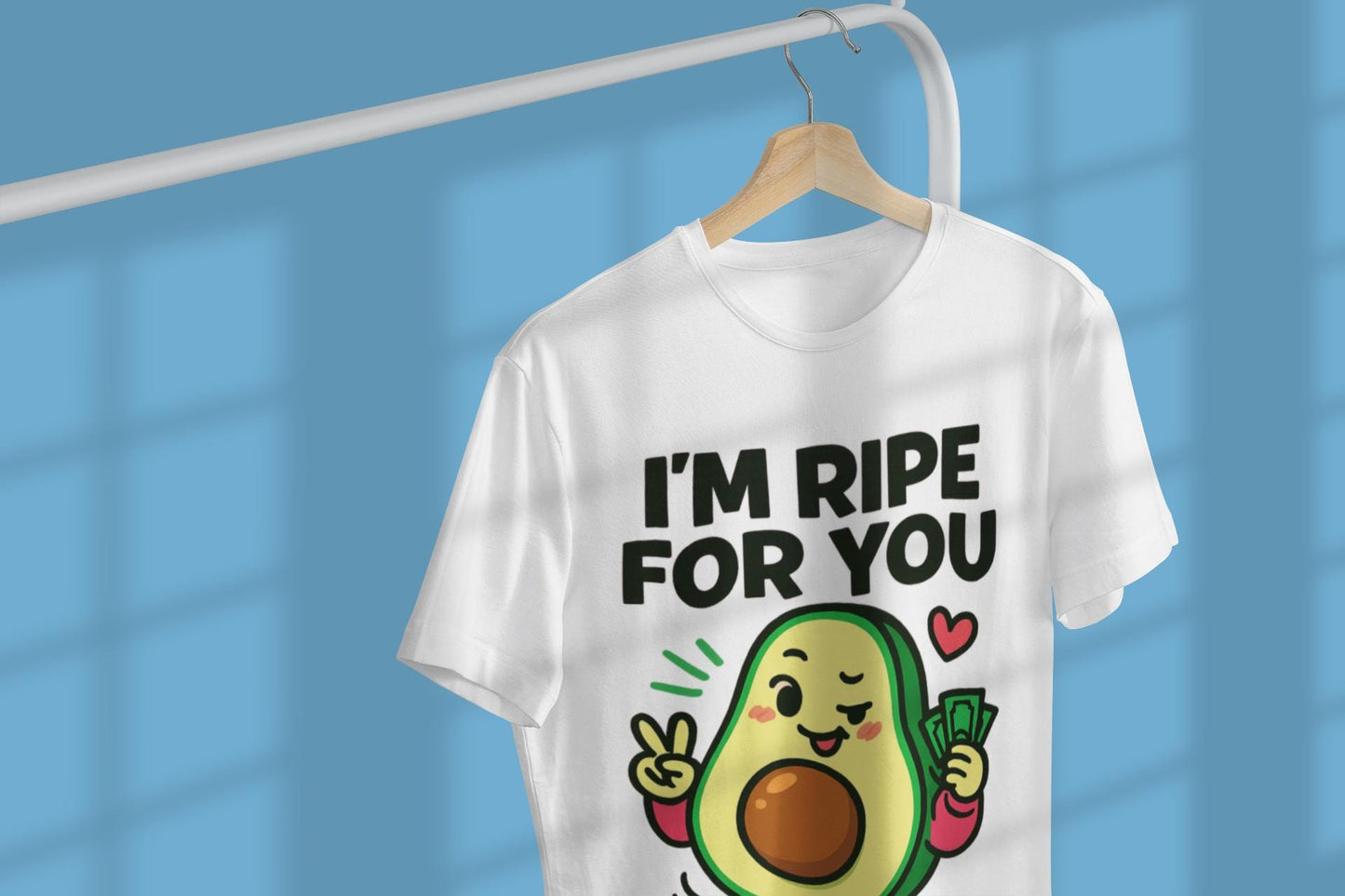Flirty Avocado T-Shirt, Kawaii Fruit Tee, Fresh Foodie Gift Shirt, Cheeky Humor Top, Unisex Garment-Dyed Tee