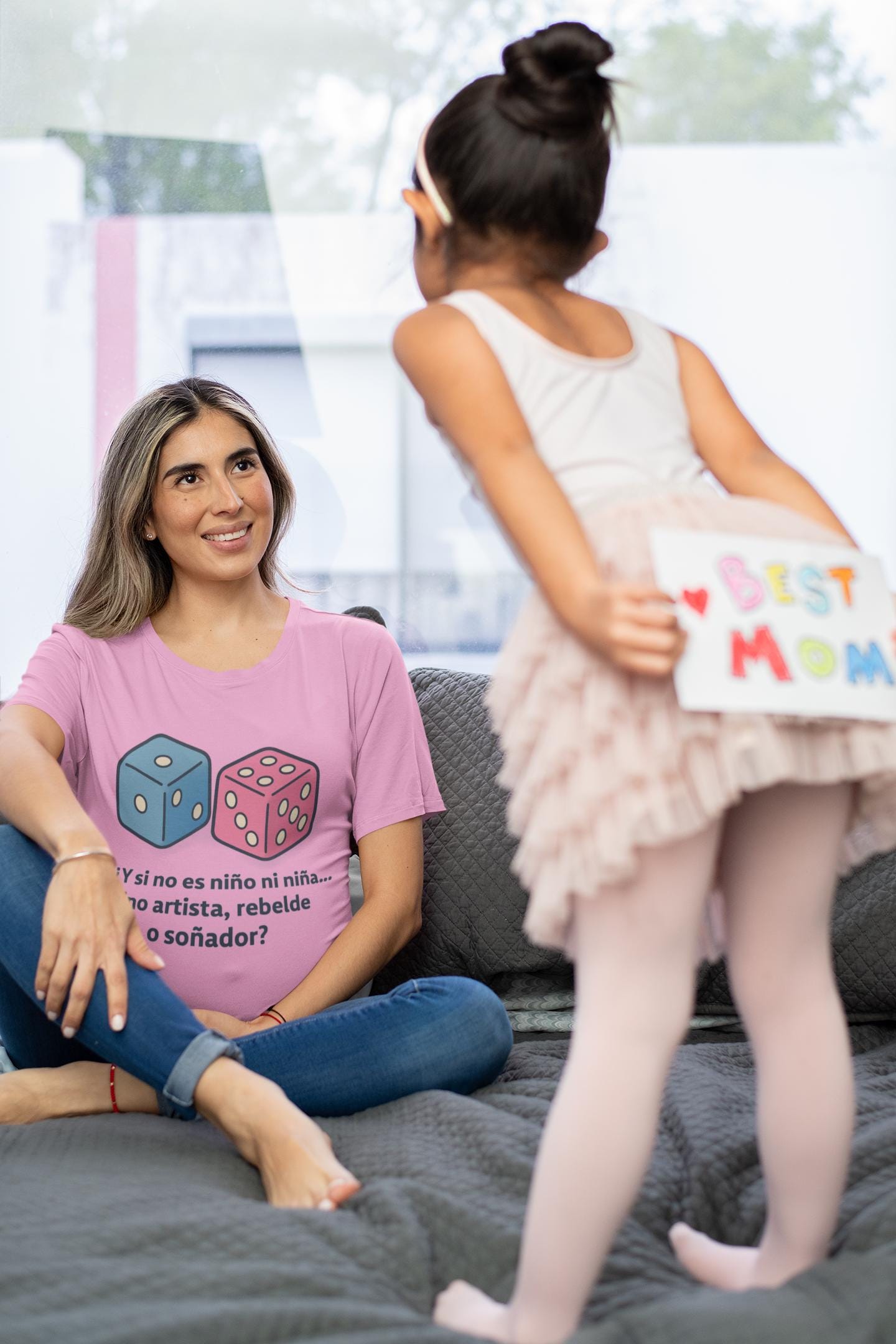 Reveal Party Unisex T-shirt | Fun Pink and Blue Design | Inclusive Baby Shower Gift, Gender Reveal Party Shirt, Creative Tee for Events,