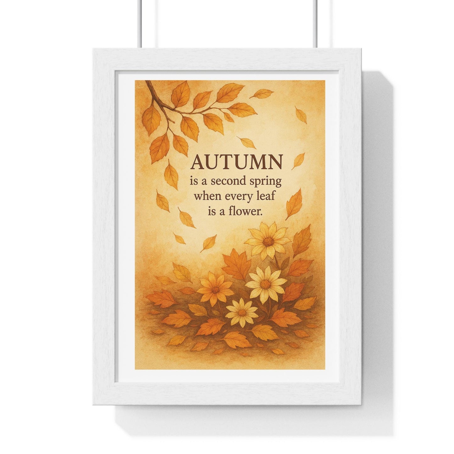 Autumnal Framed Poster, Fall Decor, Seasonal Art, Inspirational Wall Print, Home Office Decor