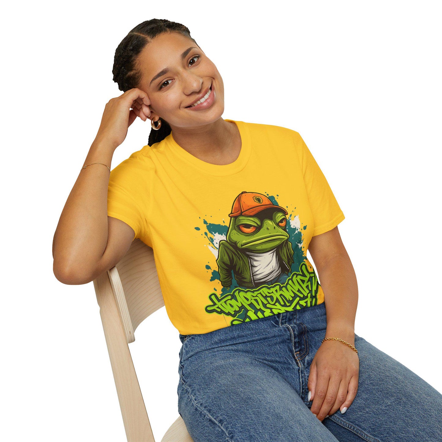 Street Art Frog T-Shirt | Unisex Graphic Tee, Casual Wear, Urban Style, Gift for Art Lovers, Trendy Outfits