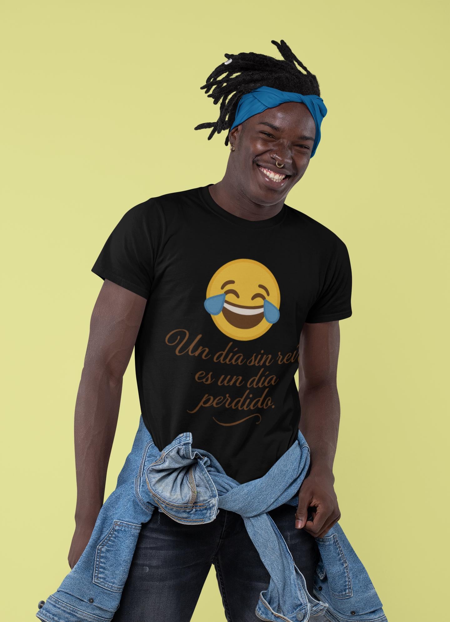 Ríe ConSentido Unisex T-shirt, Laugh With Purpose Tee, Humor Lover Gift, Golden Joy Shirt, Positive Vibes Top, Funny Quote Apparel