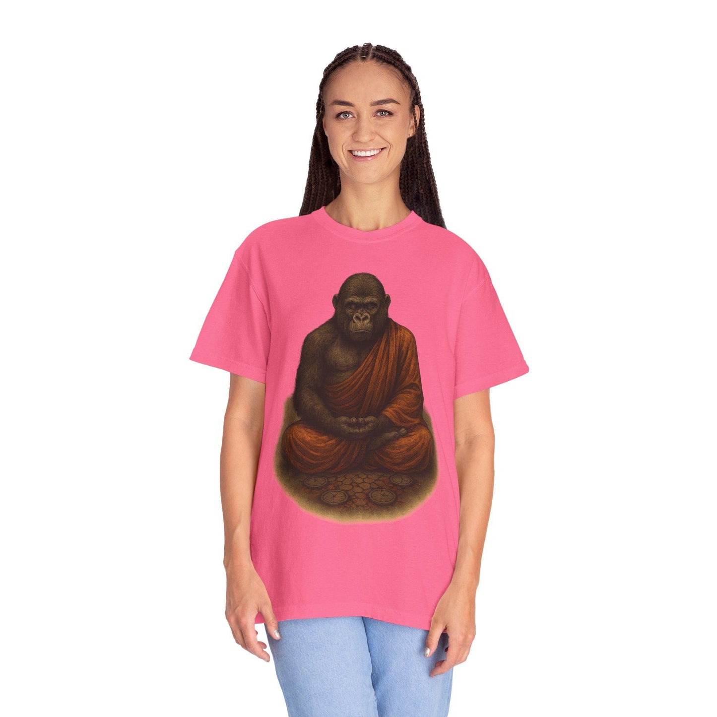 Zen Gorilla T-shirt, Spiritual Animal Tee, Comfort Colors Yoga Gift, Mindful Fashion, Relaxed Fit Unisex Shirt