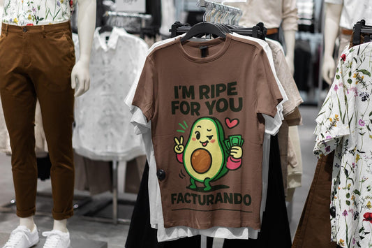 Flirty Avocado T-Shirt, Kawaii Fruit Tee, Fresh Foodie Gift Shirt, Cheeky Humor Top, Unisex Garment-Dyed Tee