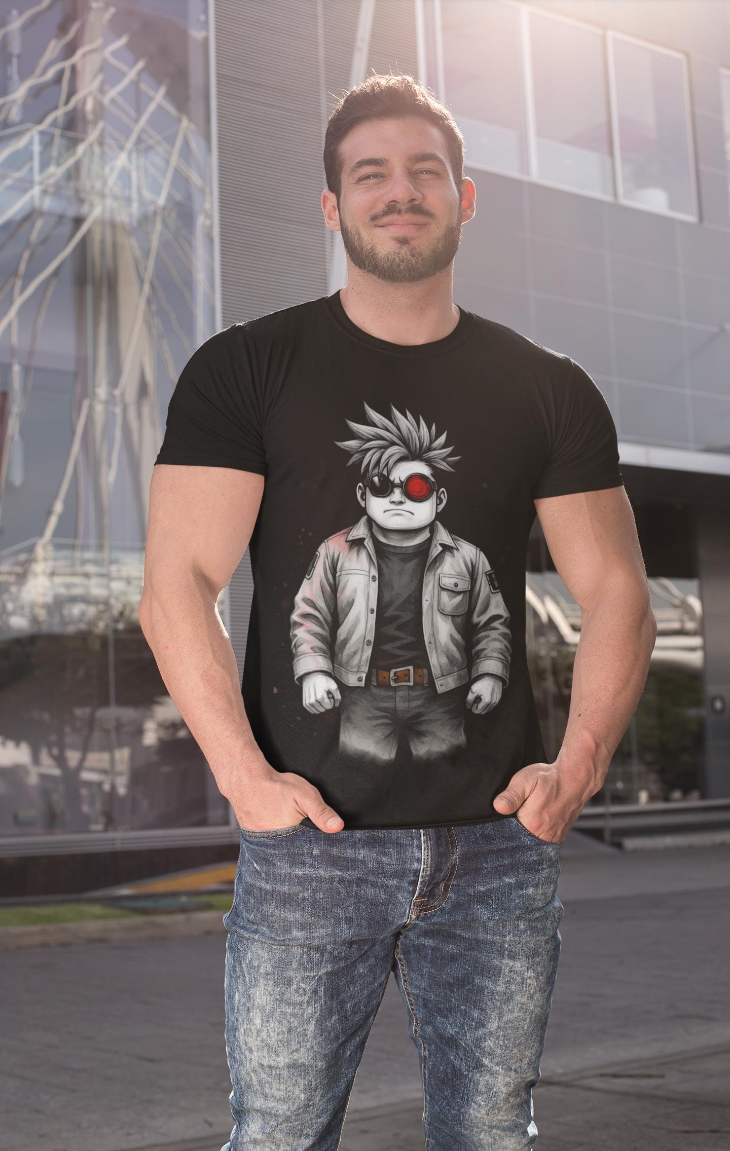 Cool Cartoon Character Graphic T-Shirt, Vintage Style Tee, Unisex Casual Wear, Gift for Anime Fans, Everyday Comfort, Birthday Present