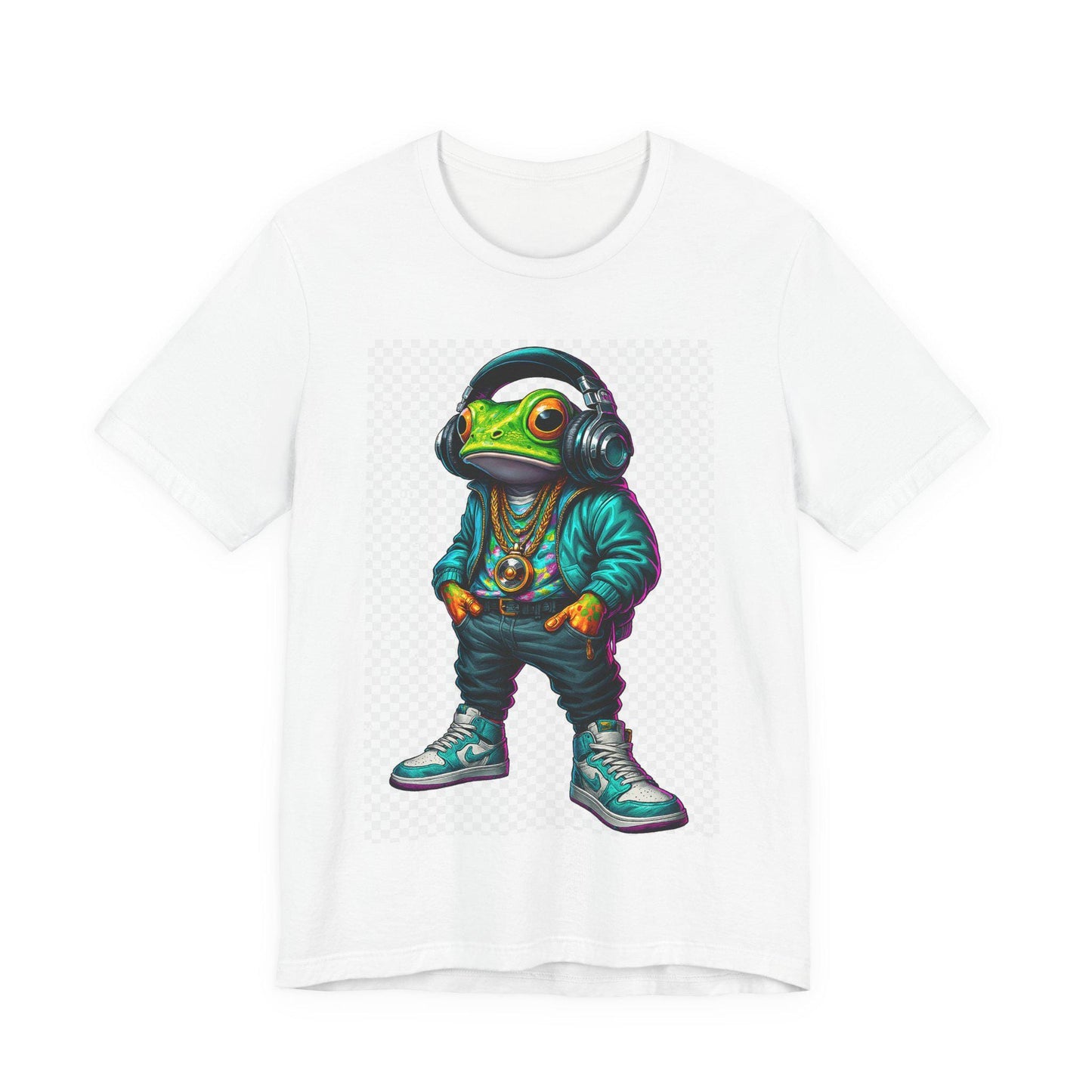 Hip Hop Frog Unisex Tee, Funny Graphic T-Shirt, Streetwear Fashion, Music Lover Gift, Unique Frog Shirt, Cool Frog Illustration
