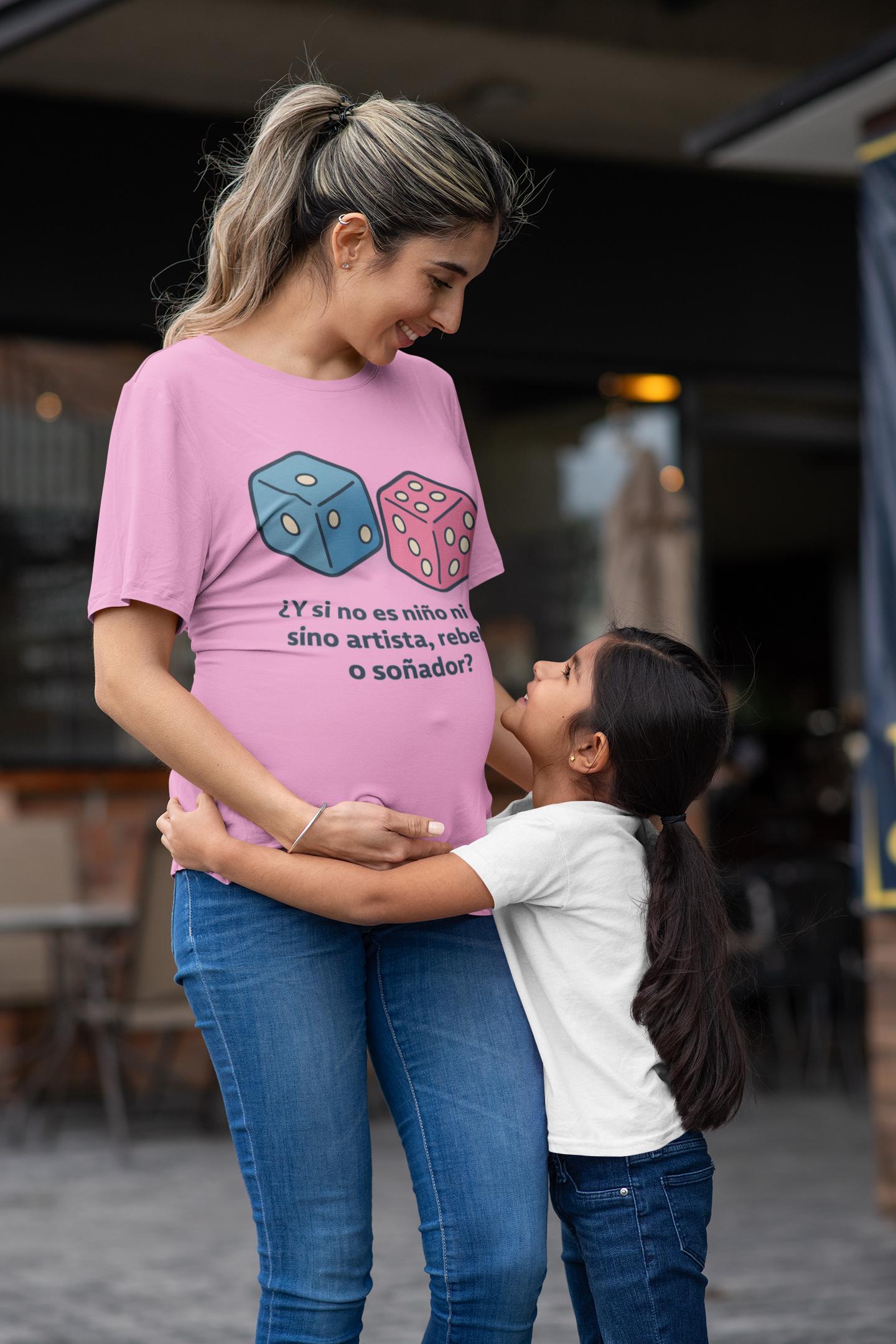 Reveal Party Unisex T-shirt | Fun Pink and Blue Design | Inclusive Baby Shower Gift, Gender Reveal Party Shirt, Creative Tee for Events,