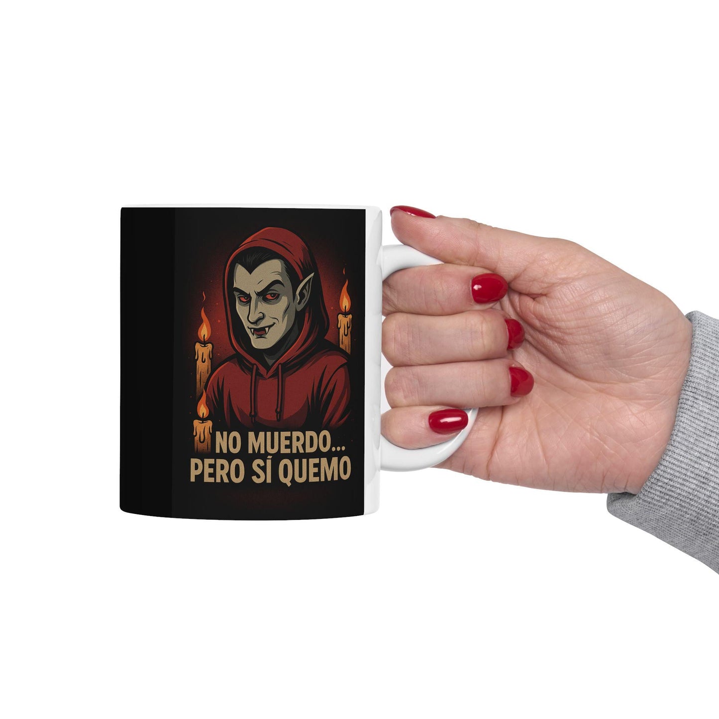 Vampire Mug, Halloween Coffee Cup, Gothic Tea Mug, Ceramic Drinkware, Funny Novelty Gift, Unique Kitchen Decor