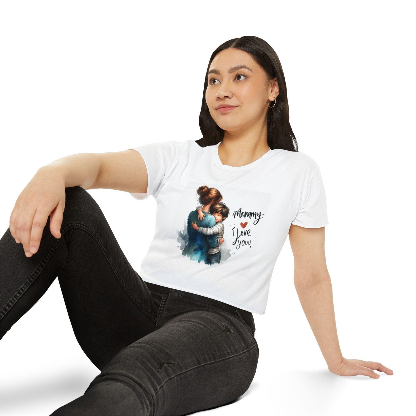 Mommy I Love You Festival Crop Top – Top Corto Unisex Vintage para Mamá