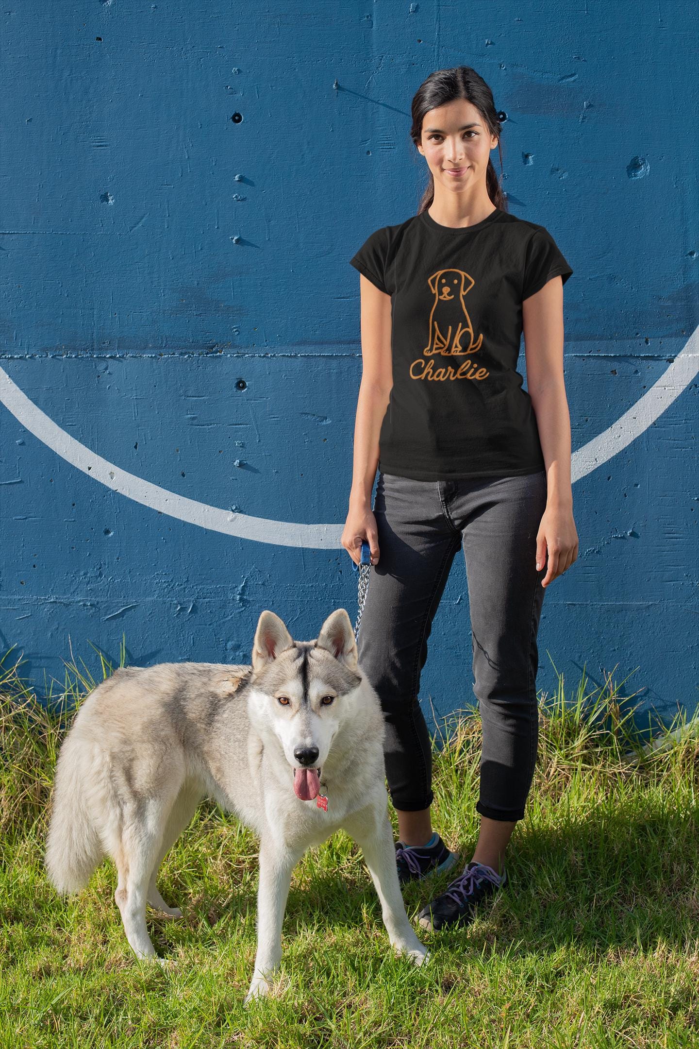 Personalized Embroidered Pet T-Shirt, Minimalist Design, Customized Dog or Cat Illustration, Emotional Gift, Clean Design, Unique
