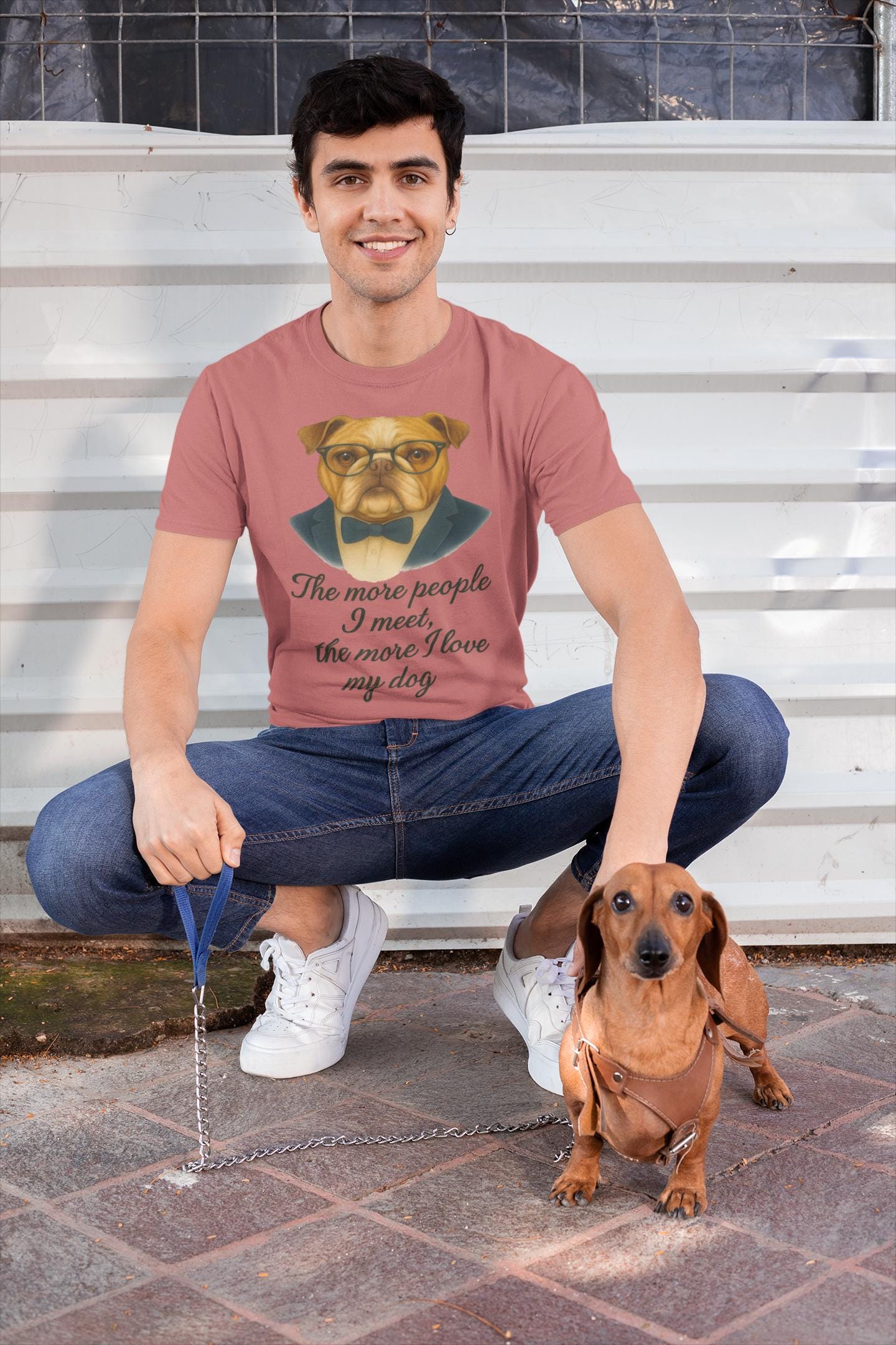 Dog Lovers T-Shirt - Funny Bulldog Design, Unisex Tee for Pet Owners, Animal Lovers, The More I Know People The More I Love My Dog, Gift for