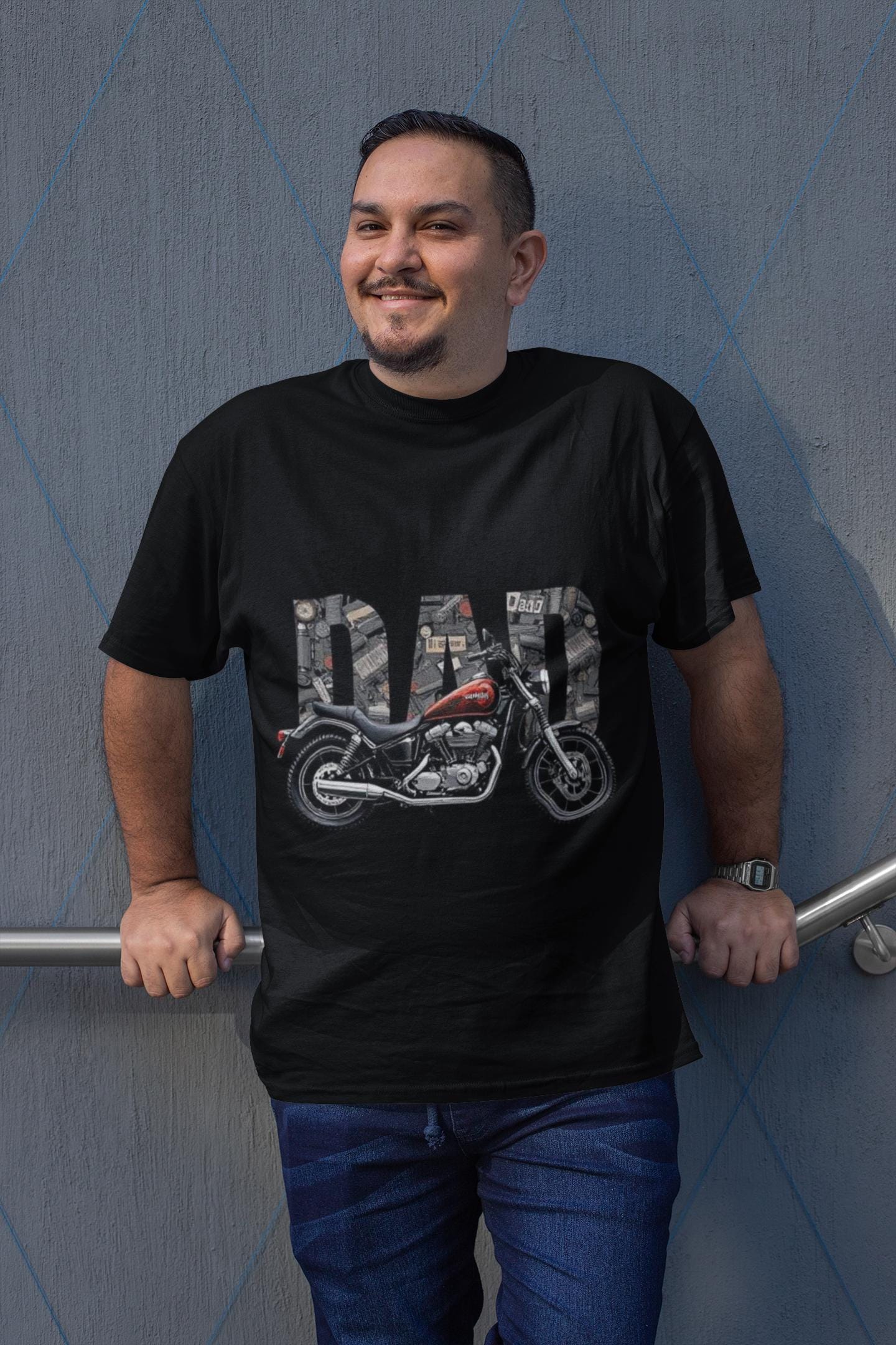Día del Padre Unisex Softstyle T-Shirt para amantes de las motos, regalo para papá, camisa de manga corta