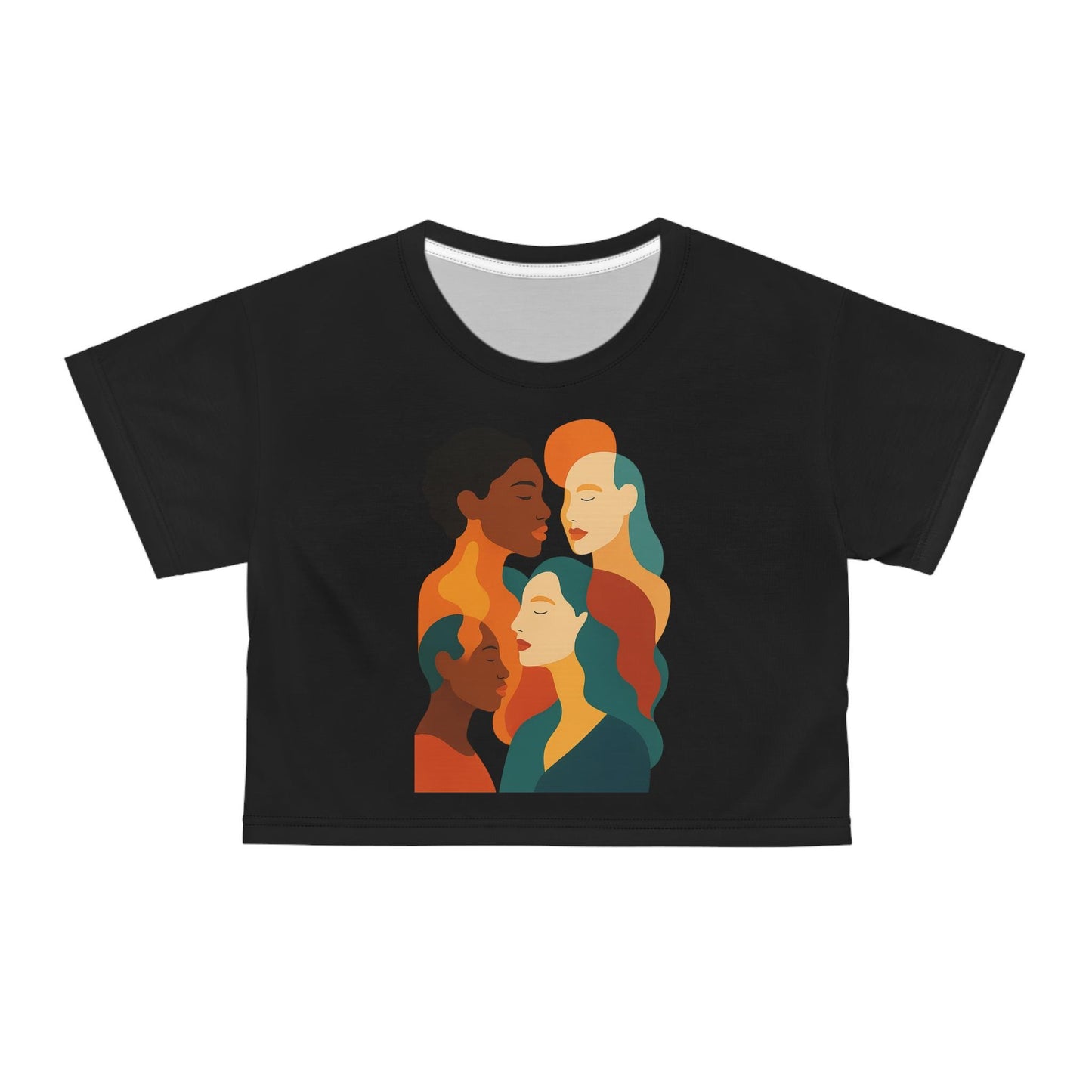 Abstract Faces Crop Tee, Emotional Art Shirt, Inclusive Fashion, Unisex Modern Art Clothing, Comfort Colors, Diverse Silhouettes, Apparel