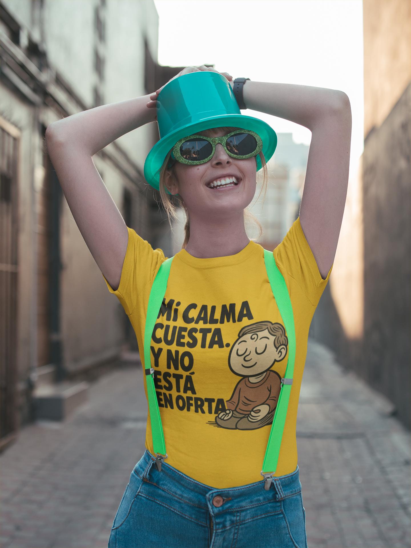 Unisex Softstyle T-Shirt 'Mi calma cuesta Y no está en oferta' - Sarcasmo elegante, autocuidado, frase poderosa, ilustración moderna,