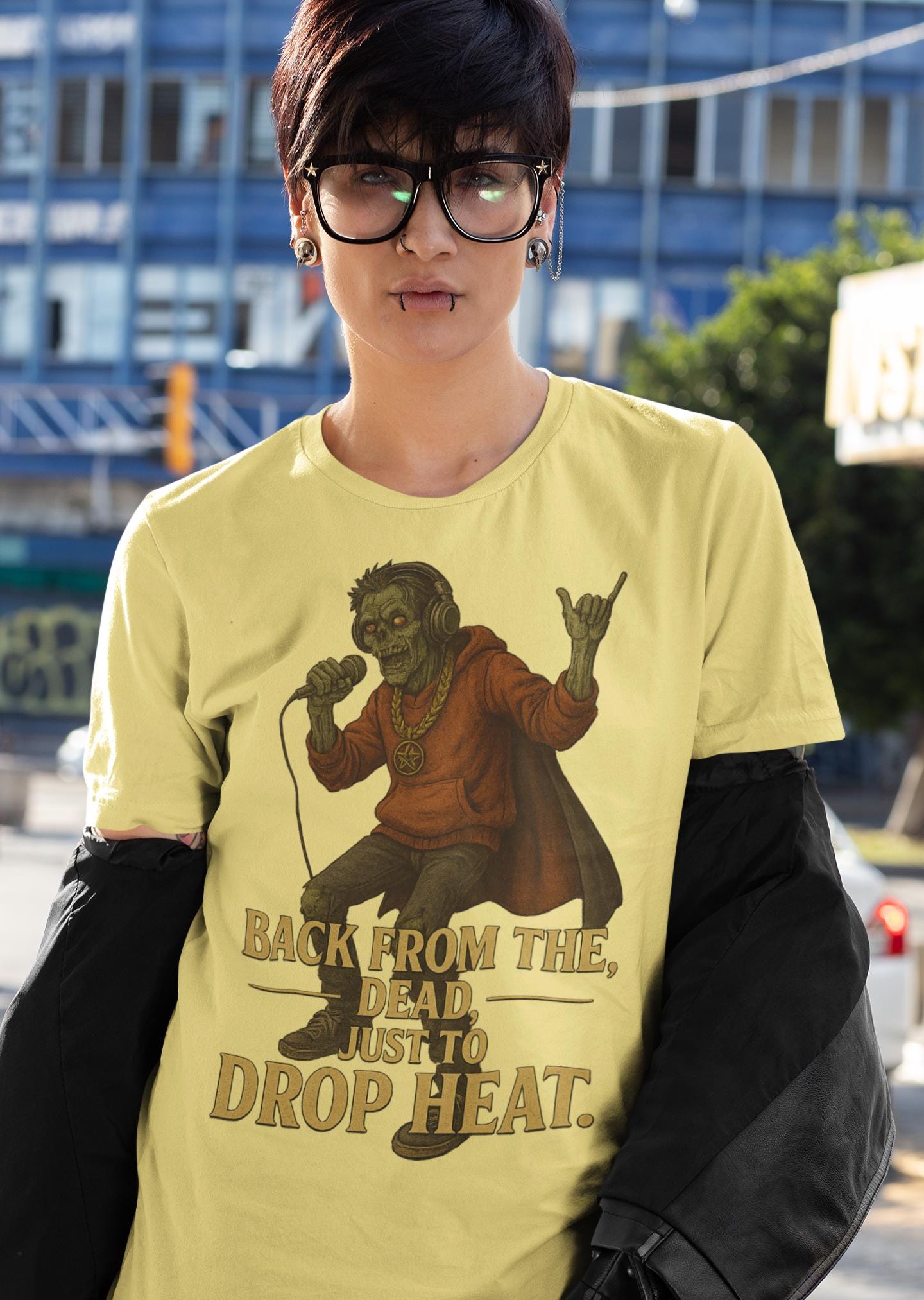 Reggaeton Zombie Unisex Tee, Halloween Dance Party Shirt, Music Festival Apparel, Undead Streetwear Top, DJ Gift
