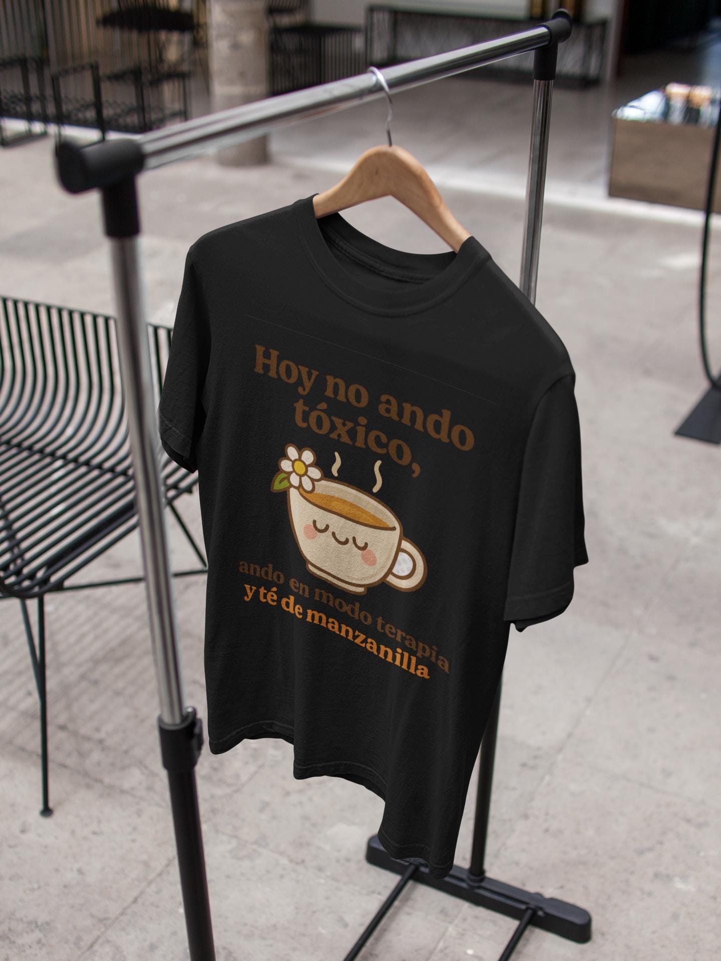 Funny Mental Health Shirt, Therapy & Chamomile Mode,  Self-Care Humor Tee for Women