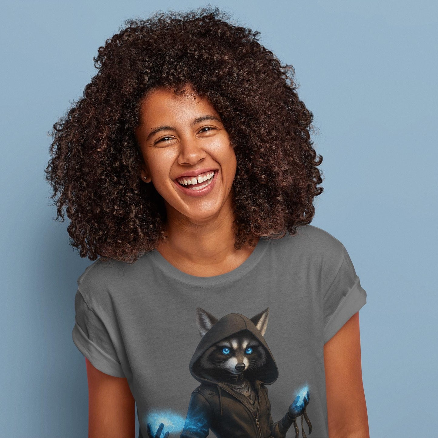 Mystical Raccoon T-Shirt, Unisex Cotton Tee, Gift for Animal Lovers, Fantasy Apparel, Casual Wear, Geek Culture Merchandise