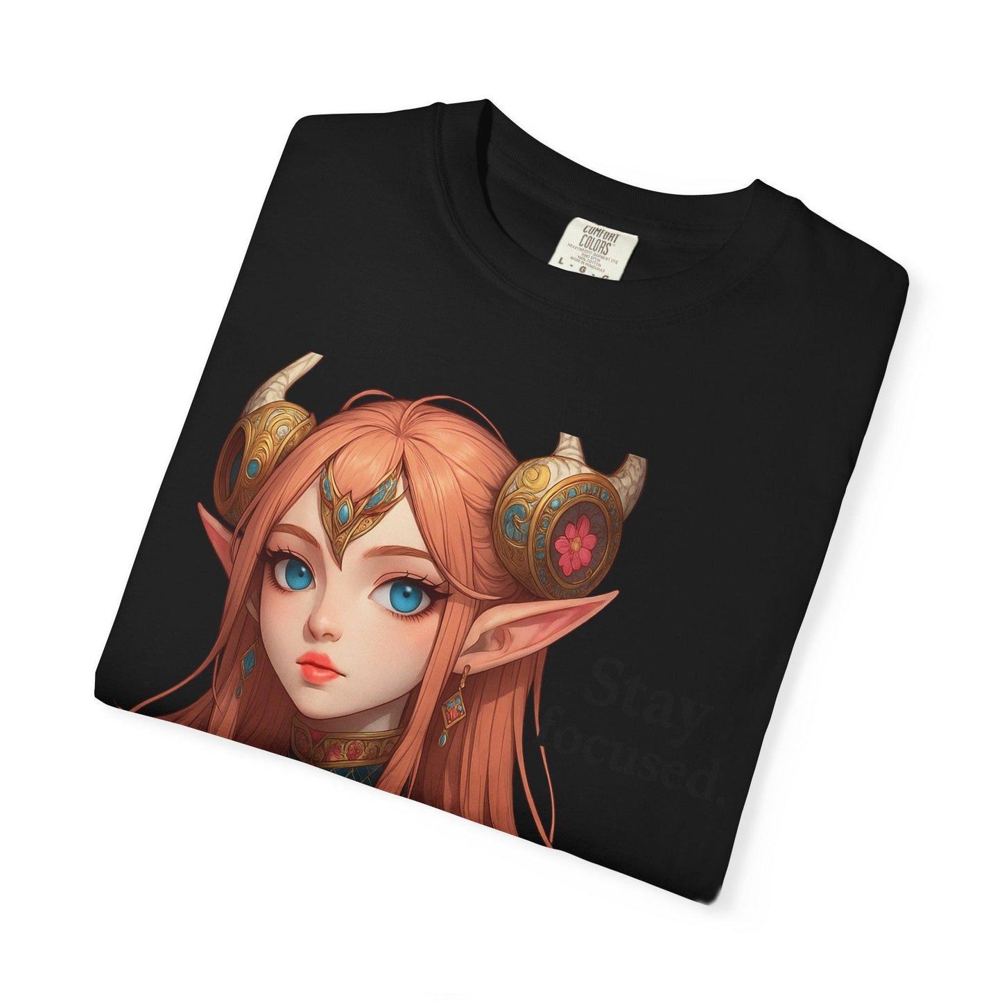 Fantasy-Themed Unisex T-Shirt: Stay Focused, Casual Wear, Gamer Gift, Anime Merchandise, Unique Fashion