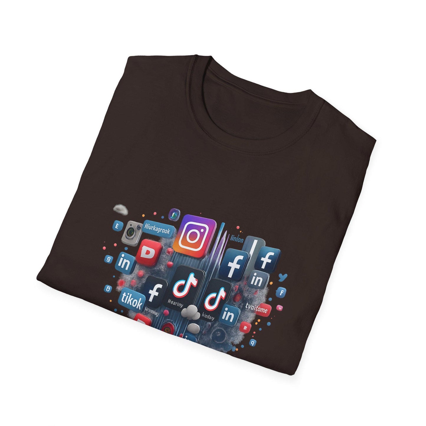 Social Media Icons Unisex Tee | Tech Lover Gift Shirt, Trendy Digital Life, Everyday Wear, Softstyle T-Shirt
