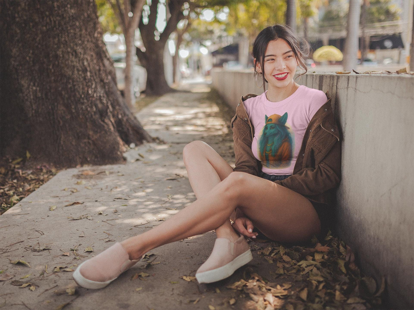 Emotional Urban Wolf Illustrated Tee - Bella Canvas 3001, Streetwear with Purpose, Gift for Strong Women, Fashion with Meaning, Feminine
