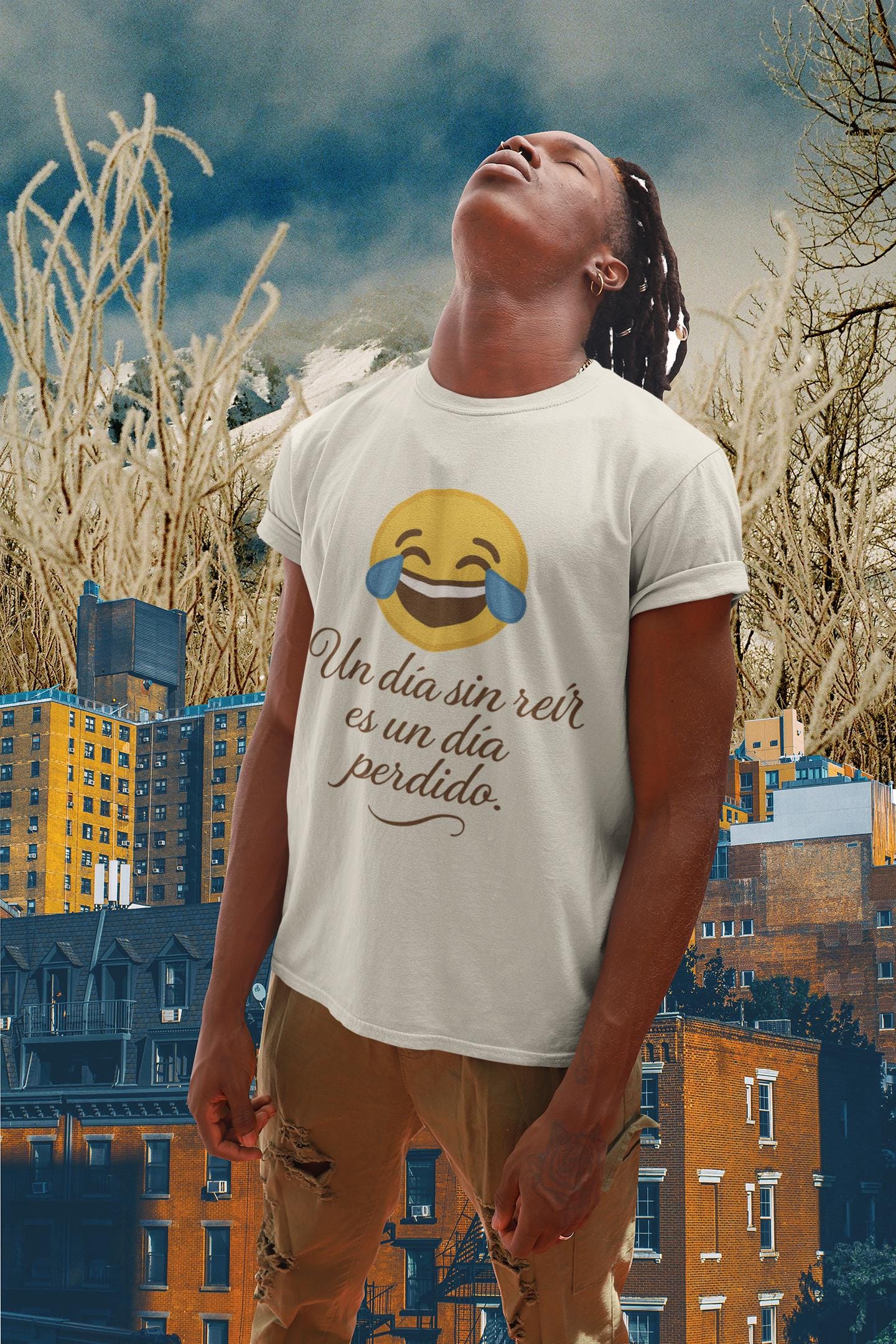 Ríe ConSentido Unisex T-shirt, Laugh With Purpose Tee, Humor Lover Gift, Golden Joy Shirt, Positive Vibes Top, Funny Quote Apparel