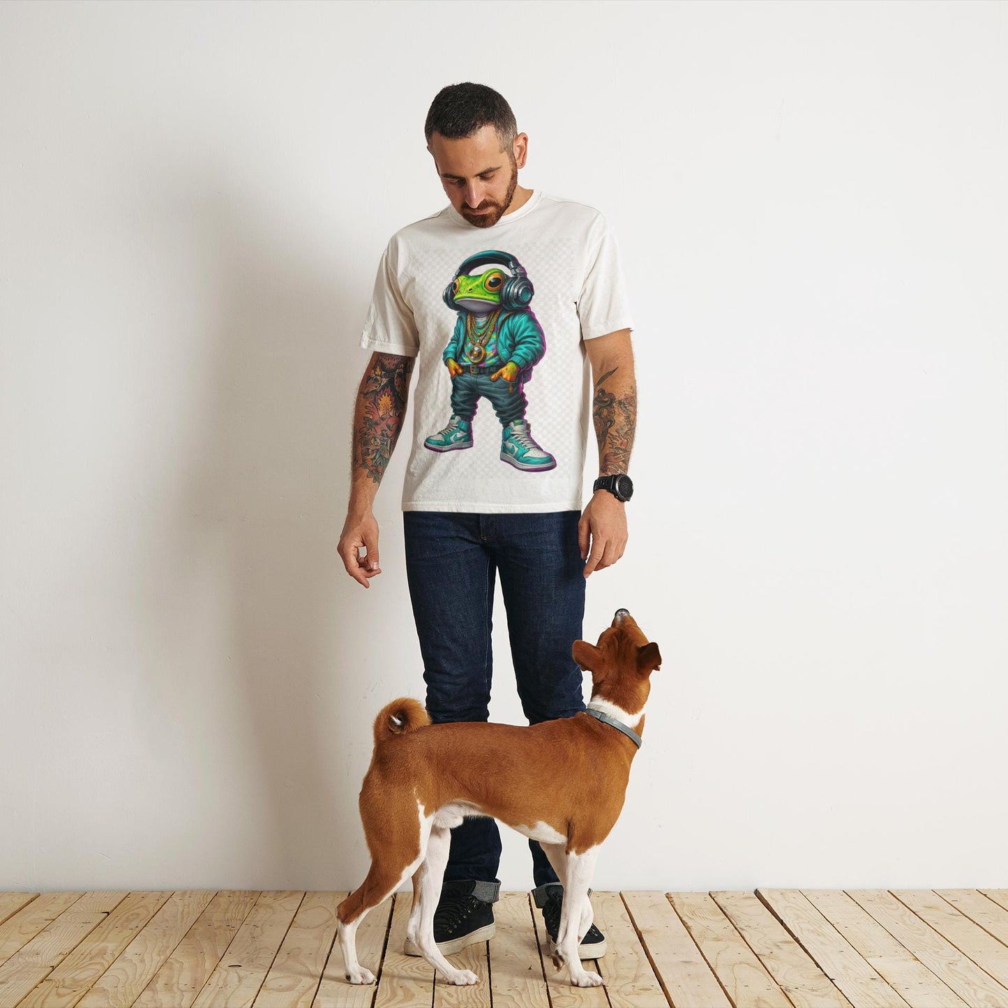 Hip Hop Frog Unisex Tee, Funny Graphic T-Shirt, Streetwear Fashion, Music Lover Gift, Unique Frog Shirt, Cool Frog Illustration