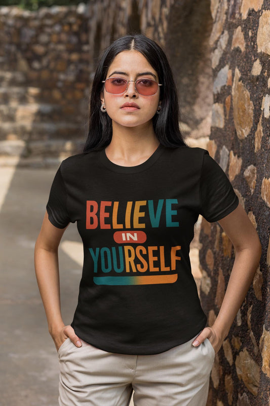 Believe in Yourself Unisex T-Shirt, Empowering Inspirational Tee, Positive Confidence Shirt, Gift for Him Her, Lightweight Breathable Cotton