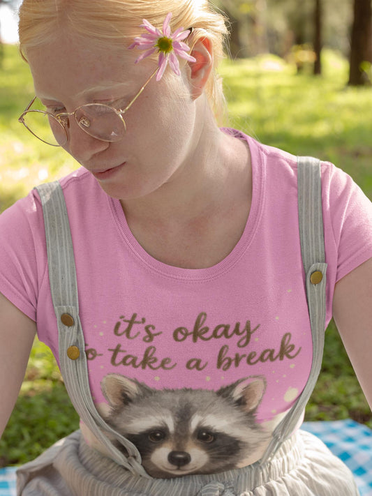 Raccoon Illustration Softstyle T-Shirt, Funny Philosophy Design, Humorous Animal Lover Gift, Chaos Wisdom Tee, Reflective Spirit Shirt